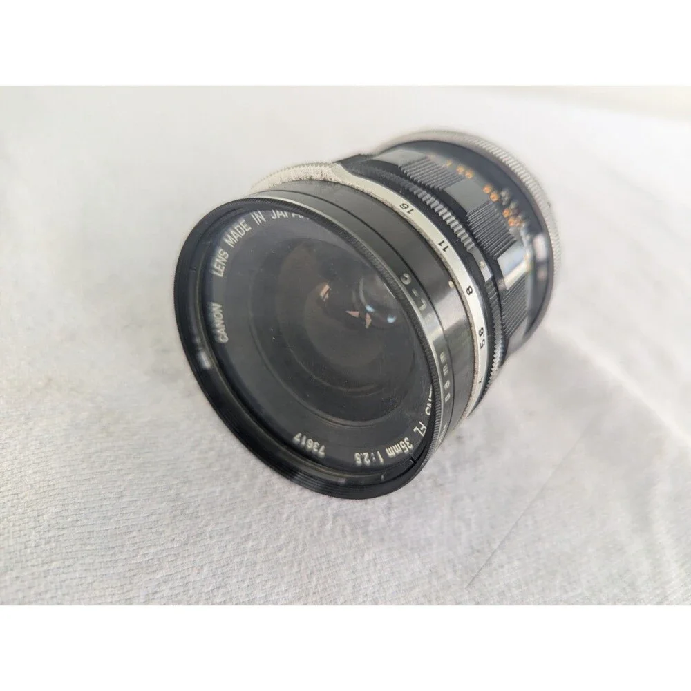 VTG Canon FT QL 35MM SLR Camera w Canon FL 35MM F/2.5 Lens, Case, Toshiba Filter